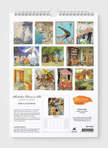 Australian Women in Art Wall Calendar 2026 - back