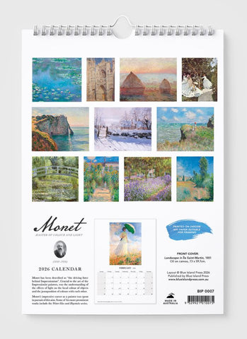 Monet Wall Calendar 2026 - back