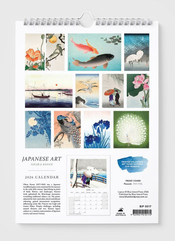 Japanese Art by Ohara Koson Wall Calendar 2026 - back cover