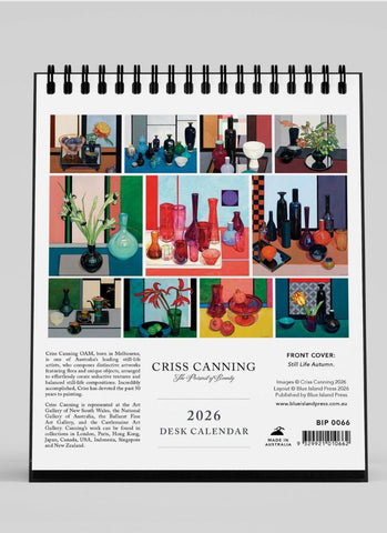 Criss Canning Desk Calendar 2026 - back