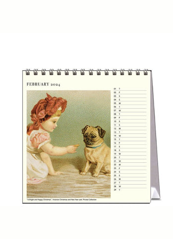 Dog Drawings Desk Calendar 2024 - month