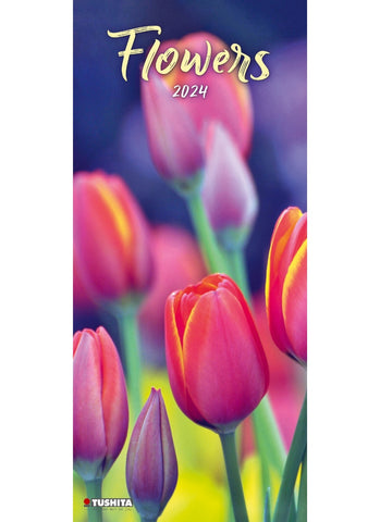 Flowers Vertical Calendar 2024