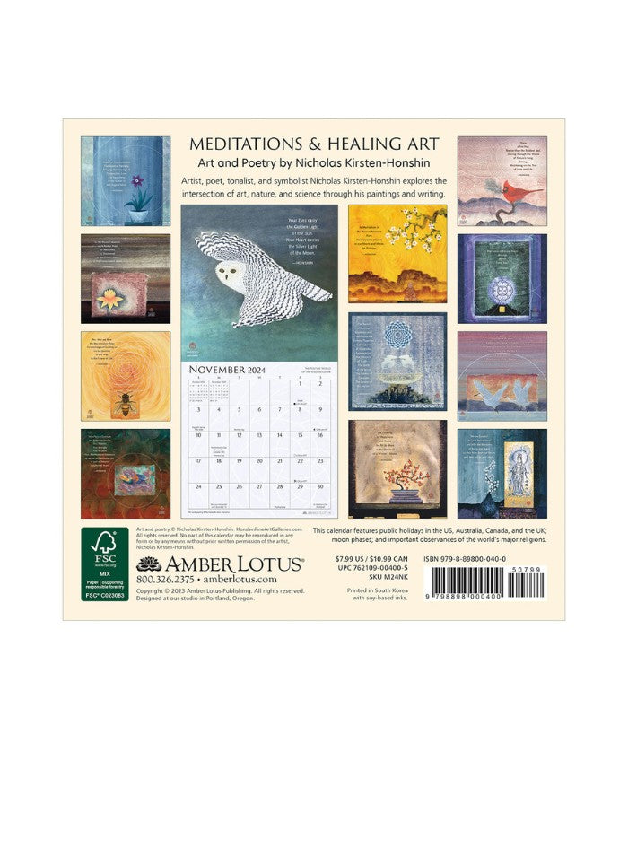 Zen Cat 2024 Mini Wall Calendar: Meditational Art by Nicholas  Kirsten-Honshin