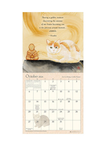 Zen Cat Mini Wall Calendar 2024 - month