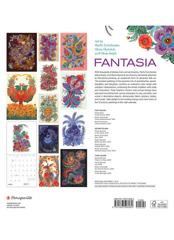 Fantasia: Art by Marfa Tymchenko, Olena Skytsiuk, & Olena Kulyk Wall Calendar 2024 - back