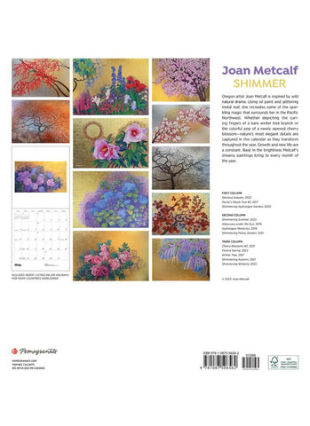 Joan Metcalf - Shimmer Wall Calendar 2024 - back