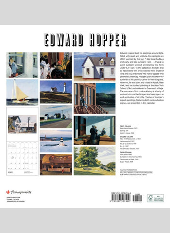 Edward Hopper Wall Calendar 2024 - back