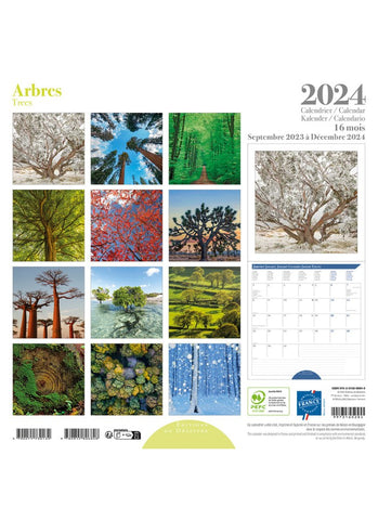 Trees Wall Calendar 2024 - back