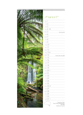 Wild Places Australia Slimline Mini Wall Calendar 2024 - August