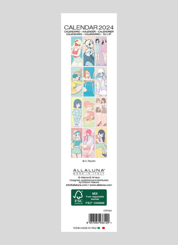 Manga Girls Bookmark Calendar 2024 - back