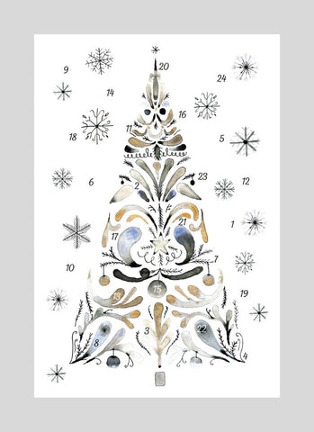Advent Calendar Card - Silver Tree
