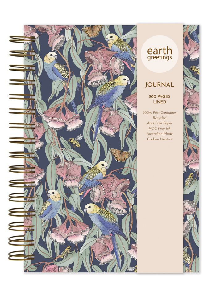 Earth Greetings A5 Lined Journal - Rosellas Amongst the Mallee
