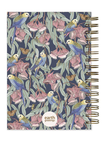 Earth Greetings A5 Lined Journal - Rosellas Amongst the Mallee (back)