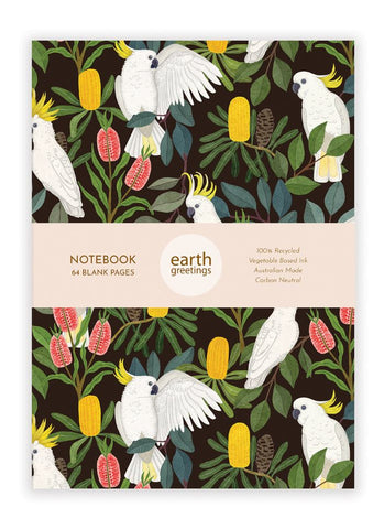 Earth Greetings A5 Blank Notebook - Aussie Squawkers
