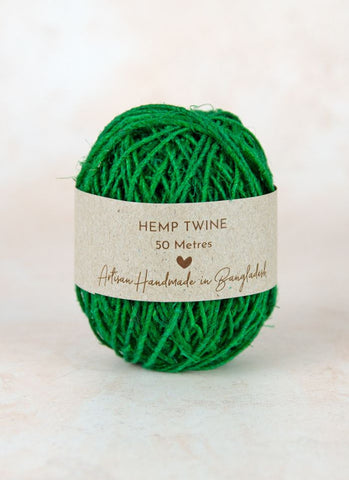 Fair Trade Handspun Hemp Twine - Green