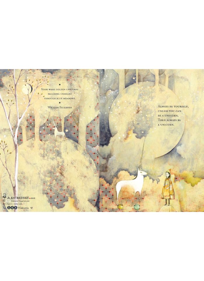 Sacredbee greeting card - Unicorns - laid flat