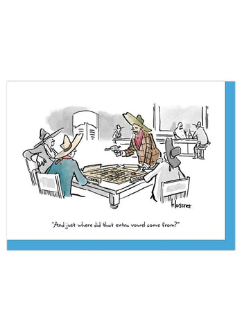 New Yorker Cartoon Card - Extra Vowel