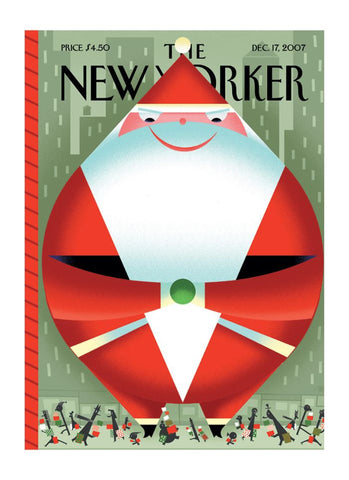 New Yorker Cover Christmas Card - Giant Santa