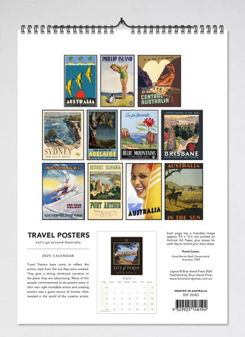 Australian Travel Posters Wall Calendar 2025 - back