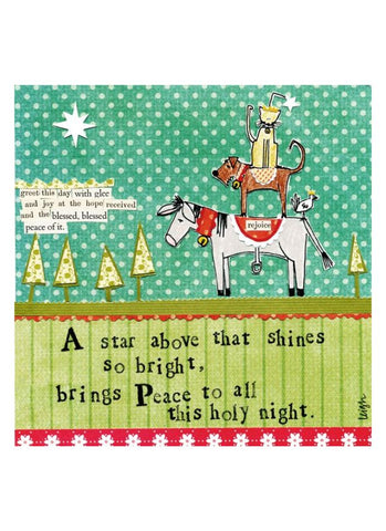 Curly Girl Christmas card - A Star Above