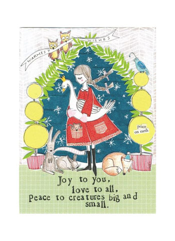 Curly Girl Christmas card - Joy to You