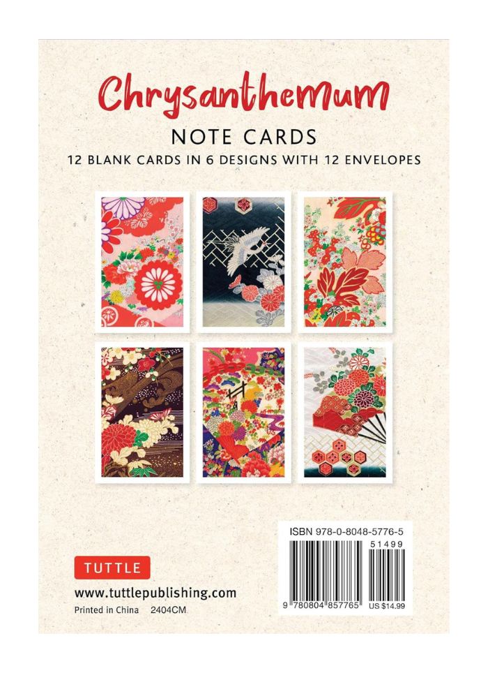 Chrysanthemum Note Cards - back of box