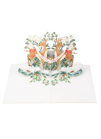 UWP Luxe 3D Pop-up Christmas Card - Festive Deer