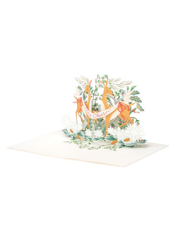 UWP Luxe 3D Pop-up Christmas Card - Festive Deer