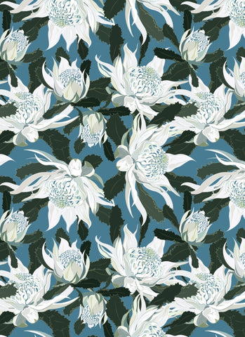 Emma Miszalski Eco Wrapping Paper - White Waratah (detail)