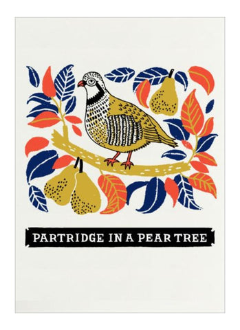 Letterpress Christmas Card - Partridge in a Pear Tree