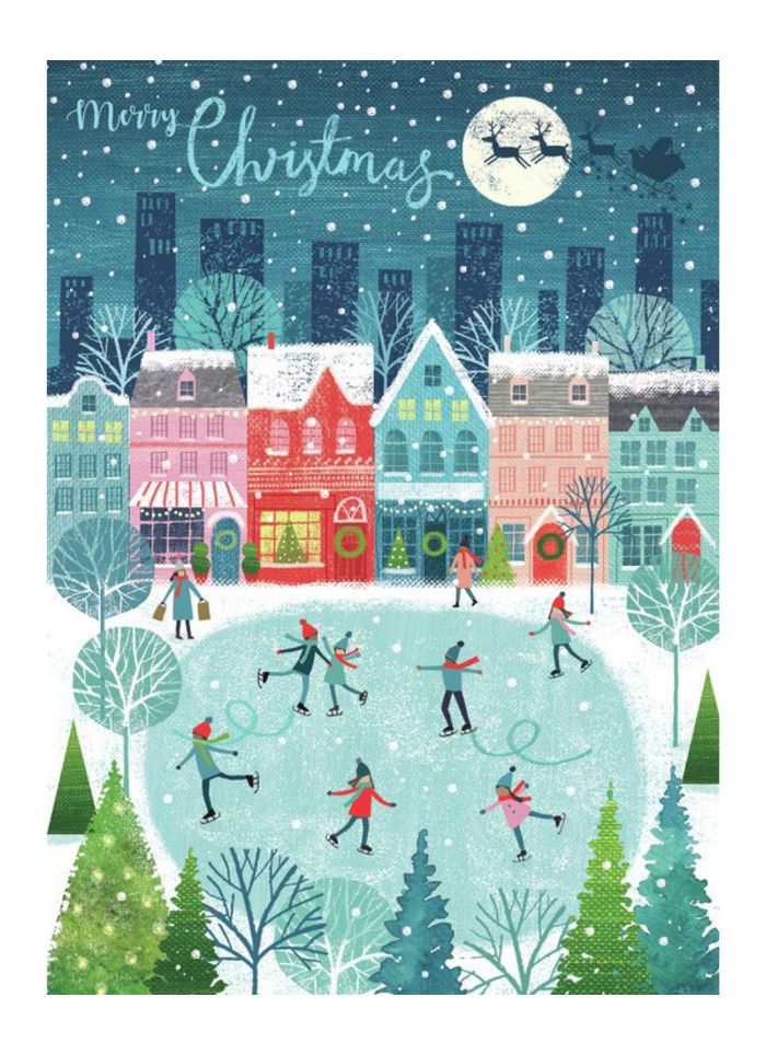 Nelson Line Christmas card - Village Skaters