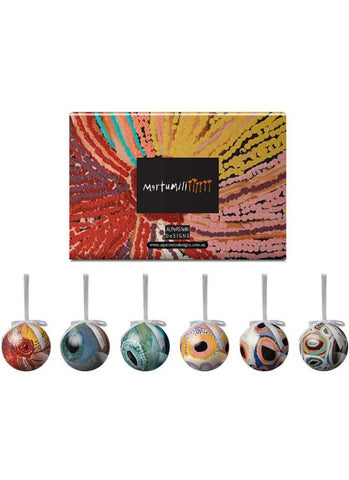 Pack of 6 Christmas Baubles -  Martumili Artists