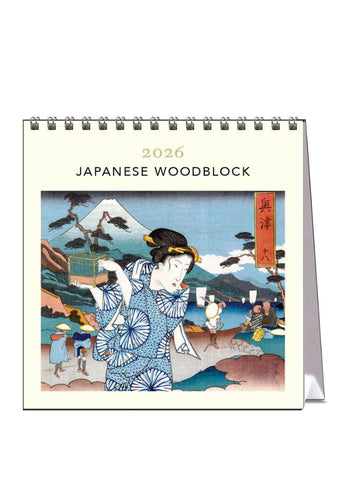 Japanese Woodblock Prints Desk Calendar 2026 - front