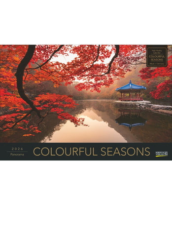 Colourful Seasons Large Panoramic Wall Calendar 2026