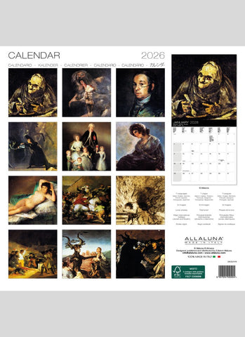 Goya - the Masterpieces Wall Calendar 2026 - back