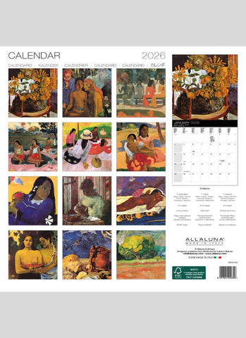 Gauguin - the Masterpieces Wall Calendar 2026 - back