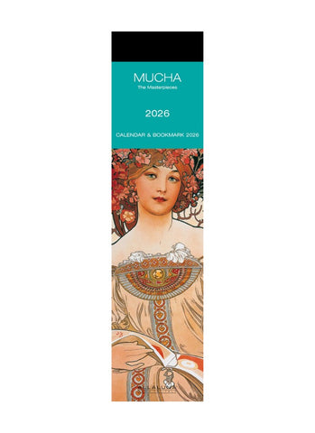 Mucha Bookmark Calendar 2026