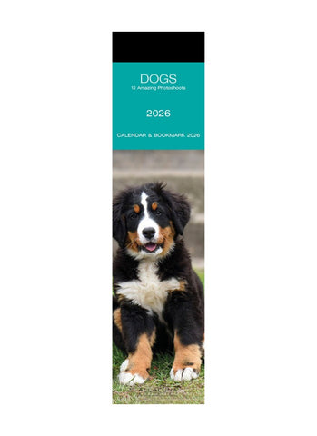 Dogs Bookmark Calendar 2026