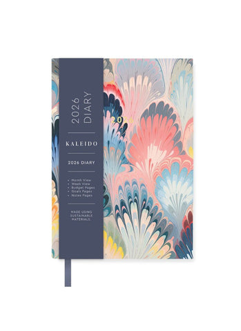 Kaleido A6 Small Diary 2026 - Scalloped Marble