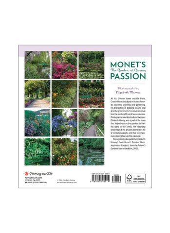 Monet's Passion: The Gardens at Giverny Mini Wall Calendar 2025 - back