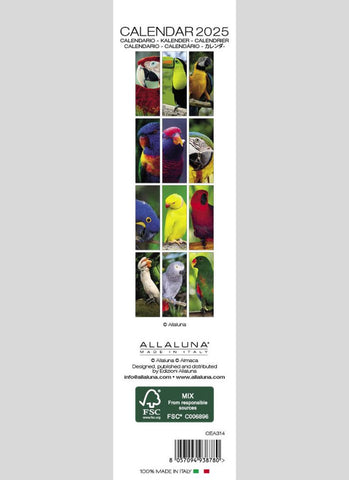 Parrots Bookmark Calendar 2025 - back
