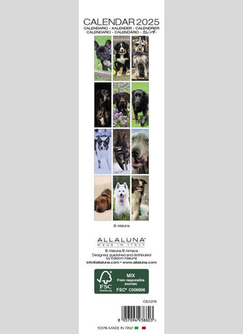 Dogs Bookmark Calendar 2025 - back