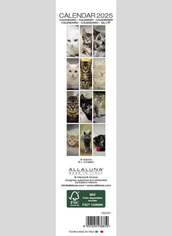 Cats Bookmark Calendar 2025 - back
