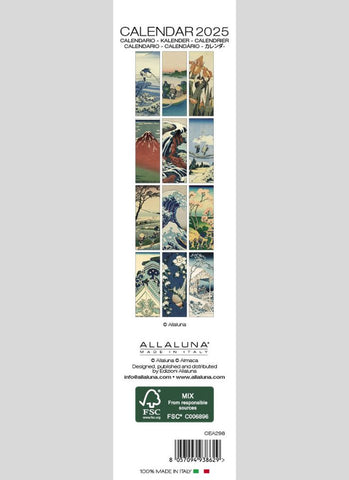 Hokusai Bookmark Calendar 2025 - back