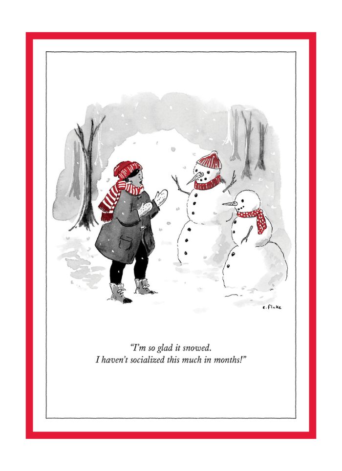 New Yorker Cartoon Christmas Card - Glad it Snowed