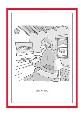 New Yorker Cartoon Christmas Card - Accept Cookies