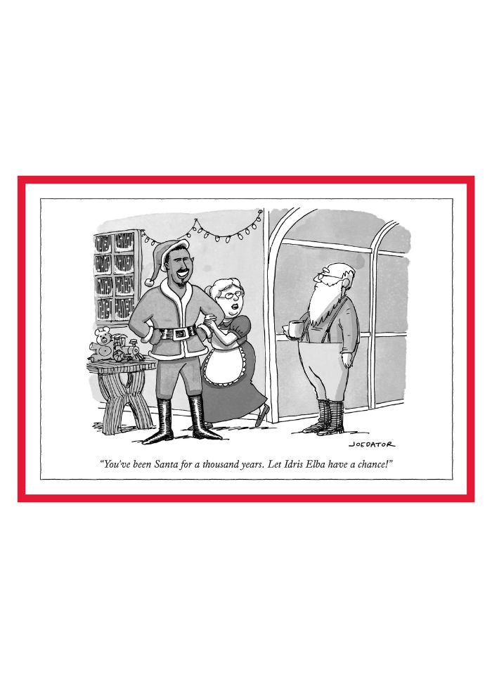 New Yorker Cartoon Christmas Card - Idris Elba Santa