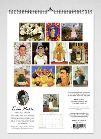 Frida Kahlo Wall Calendar 2025 - back