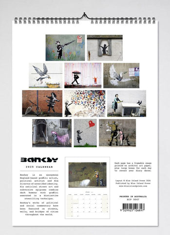 Banksy Wall Calendar 2025 - back