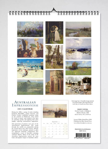 Australian Impressionism Wall Calendar 2025 - back